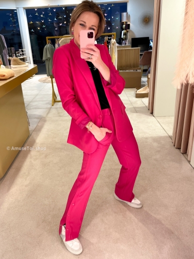 Woven Oversized Stretch Shocking pink