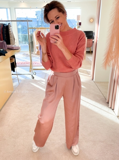 Silk pants rose Rose