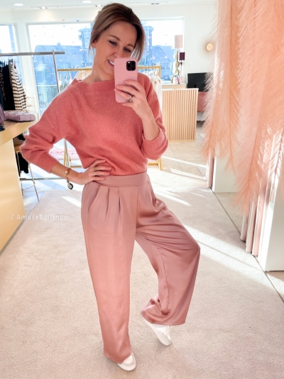 Silk pants rose Rose