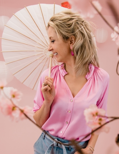 Tropical blouse rose