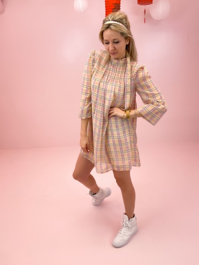 Celine dress pink check