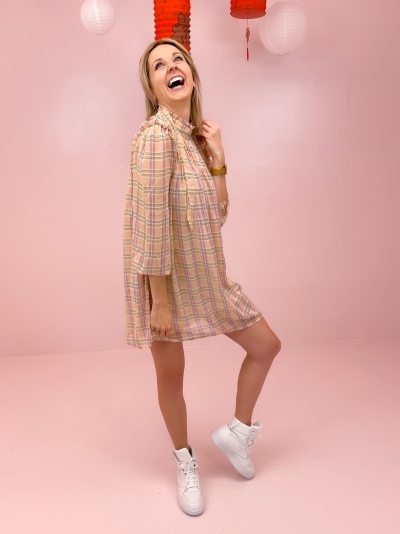 Celine dress pink check