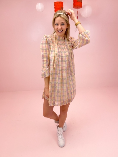 Celine dress pink check