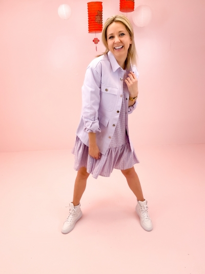 Taven Check dress pink/purple