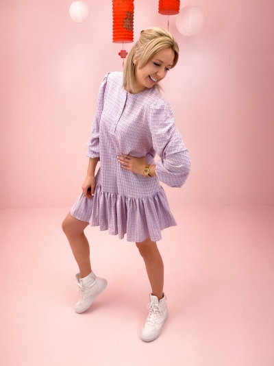 Taven Check dress pink/purple