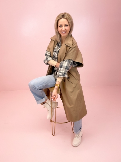 Trench poncho walnut