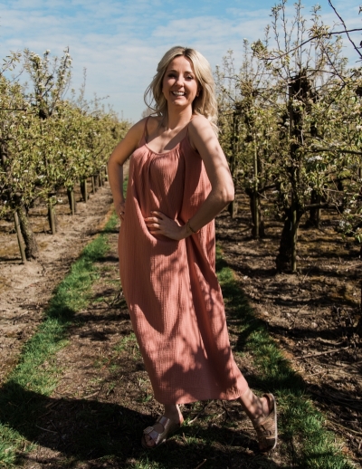 Avery dress Pink/brown