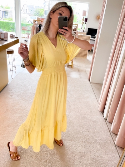 Cora Smock dress lemon