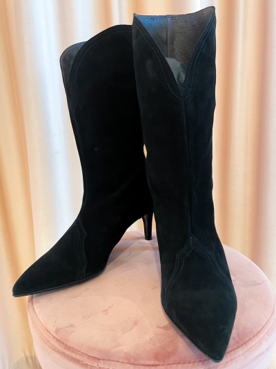 Western boot black