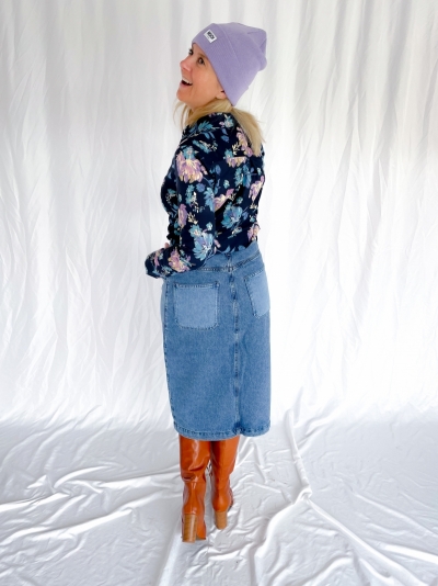 Pliny organic skirt light med wash