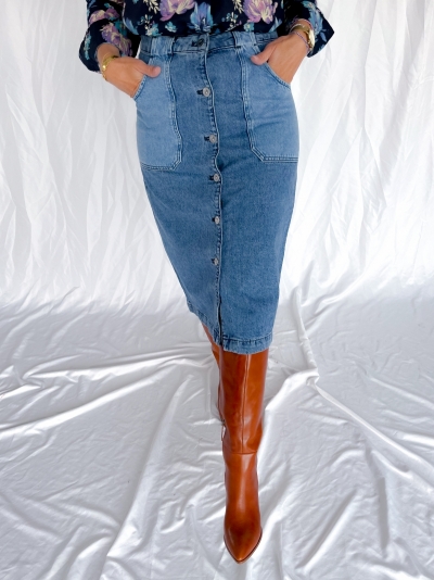 Pliny organic skirt light med wash