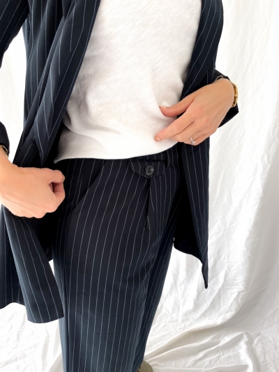 Pinstripe Suit trousers navy pinstripe