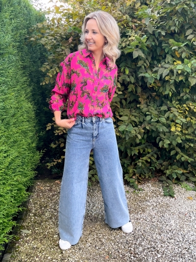 Wide leg denim denim blue