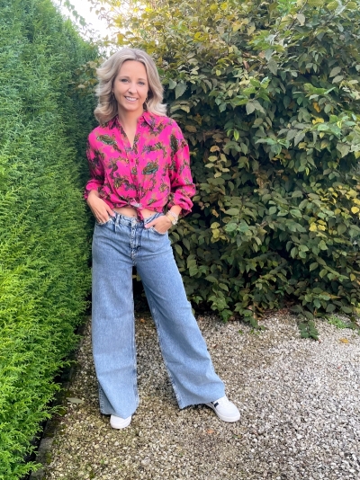 Wide leg denim denim blue