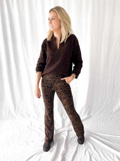 Ming pants pecan zebra