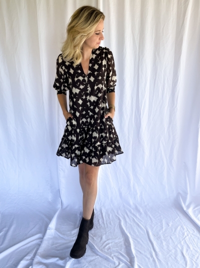 Alyssa Button dress mocca