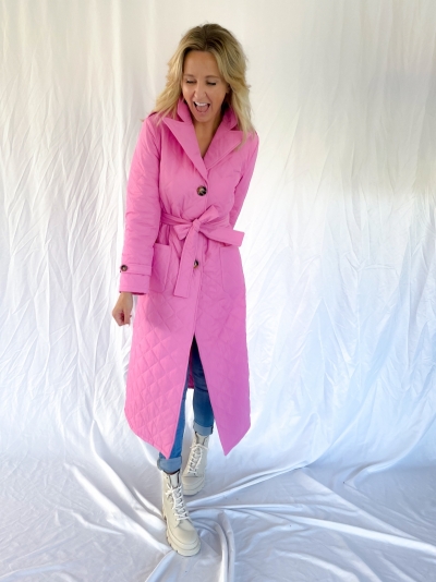 Flora coat pink