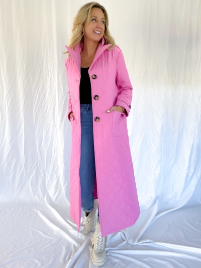 Flora coat pink