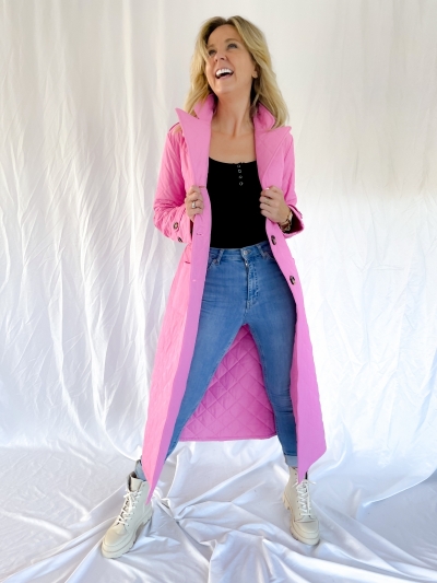 Flora coat pink