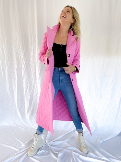 Flora coat pink