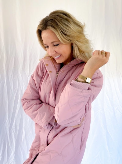 Sage coat soft pink