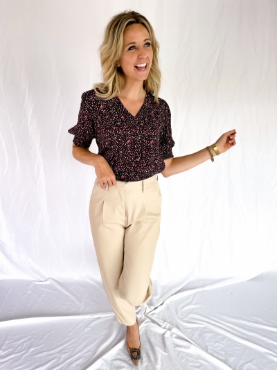 Delfine faux leather pants beige