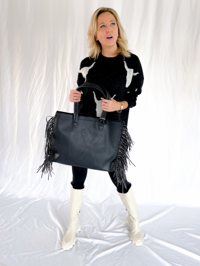 Faux Leather shopper black