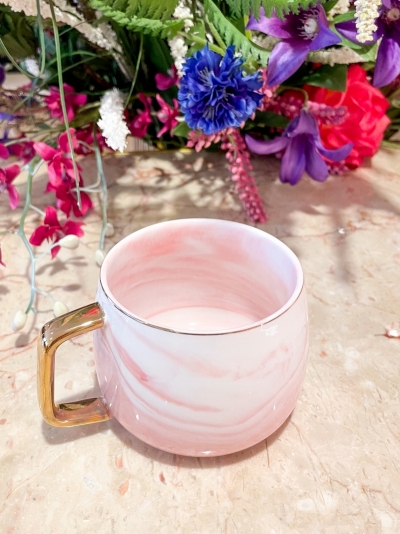 Pink marble cup pink marble