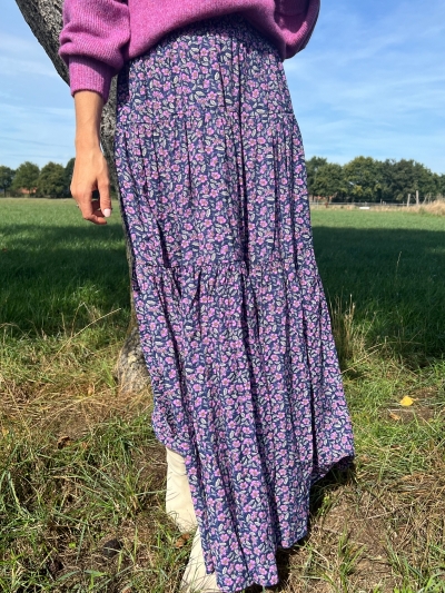 Sunset Skirt Flower Print purple