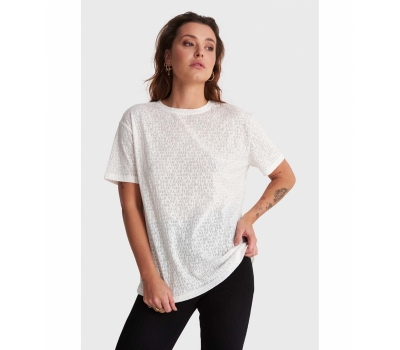 Knitted Burnout T-Shirt soft white