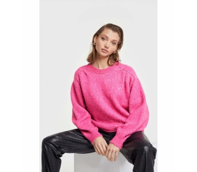 Knitted Fluffy Pullover bright pink