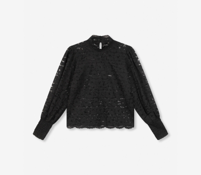 Knitted Stretch Lace Top black