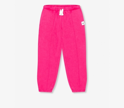 kids knitted sweat pants bright pink