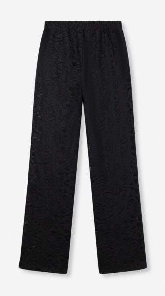 Knitted Heavy Lace Pants black
