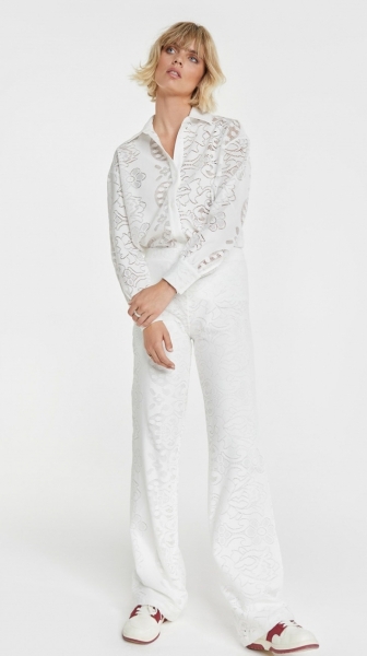 Knitted Heavy Lace Pants soft white