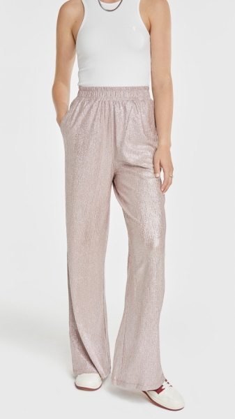 Knitted Structured Silver Pant shine jersey si