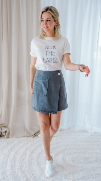 Knitted Alix Tee soft white