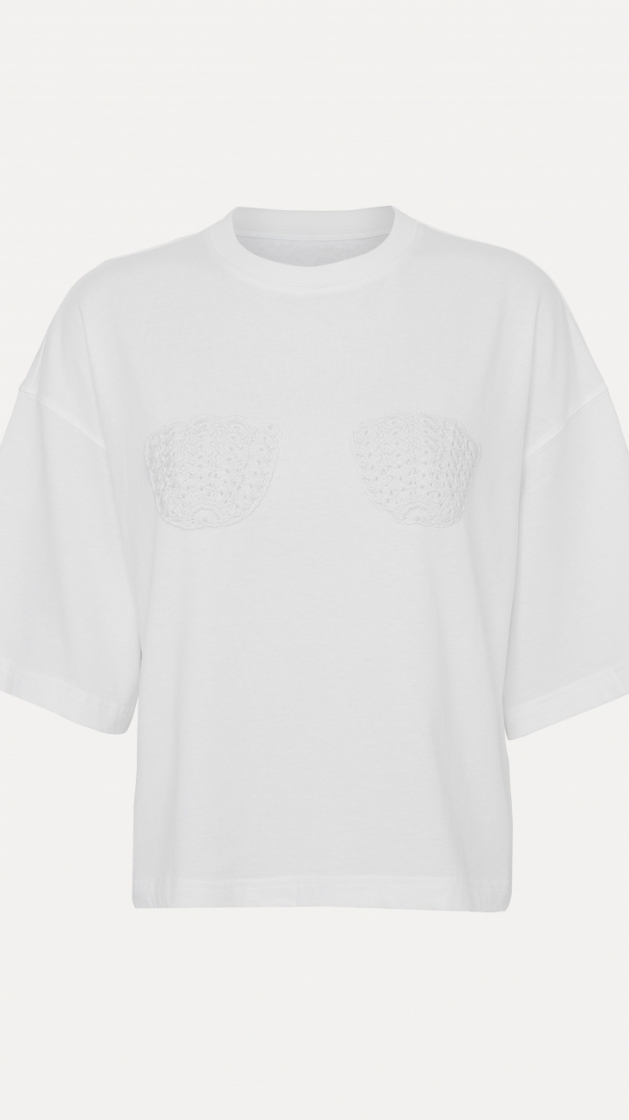 Mette Crochet T-Shirt white 