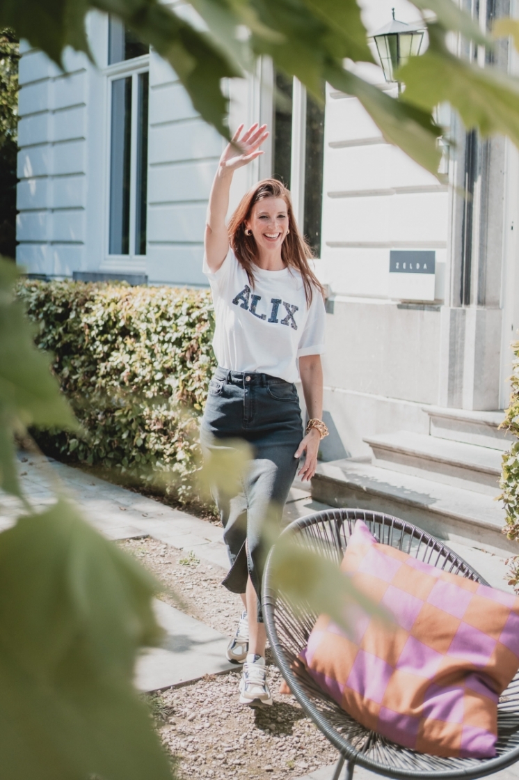 Knitted Alix Sequin T-Shirt soft white