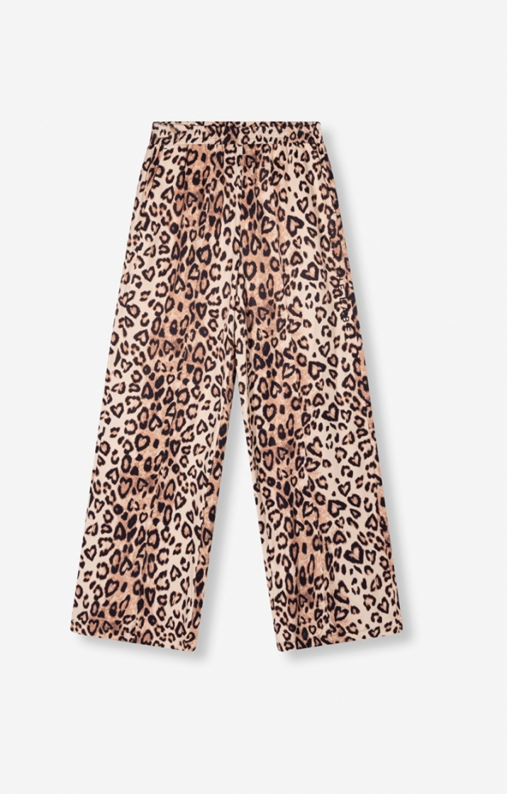 Woven Twill Leopard Pants animal