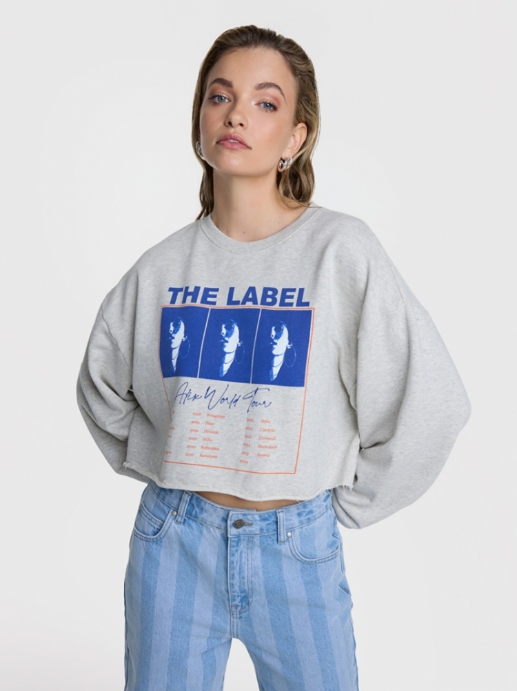 Knitted Cropped World Tour light grey 