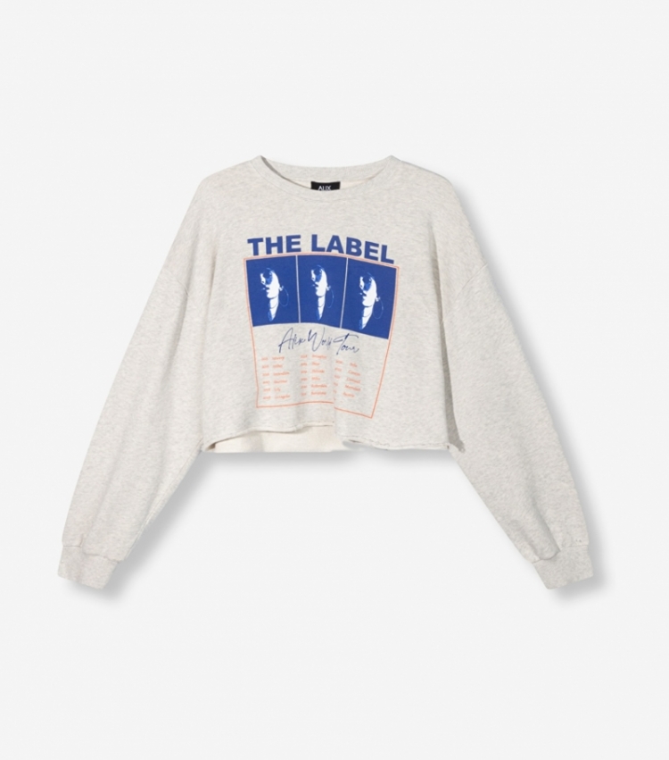 Knitted Cropped World Tour light grey 