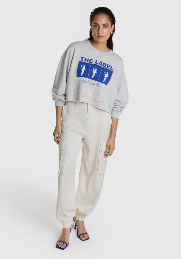 Knitted Cropped World Tour light grey 