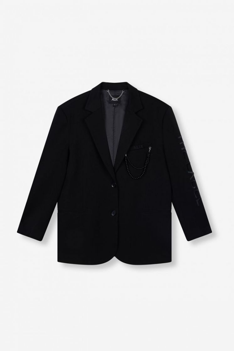 Woven Grandad Blazer black