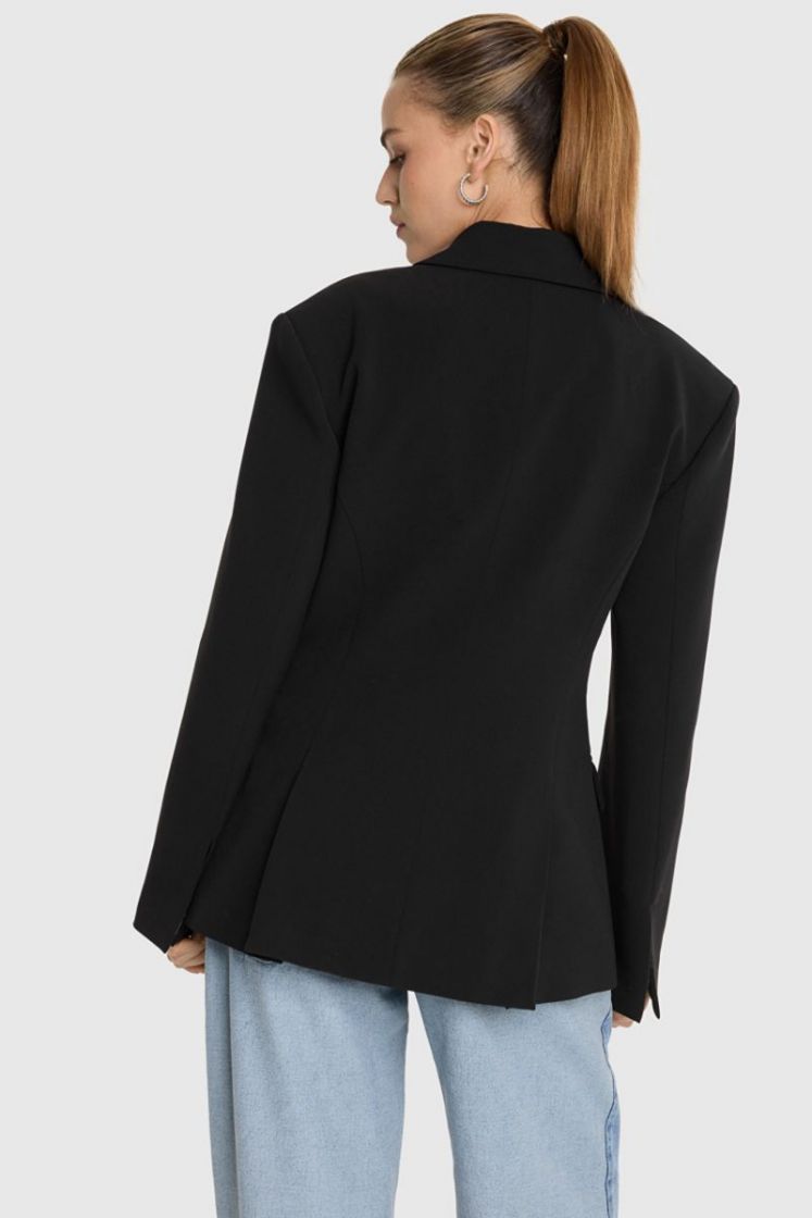 Woven Fitted Blazer black