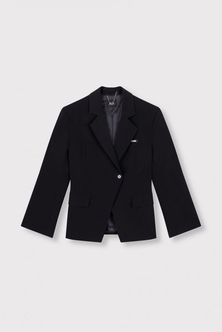 Woven Fitted Blazer black