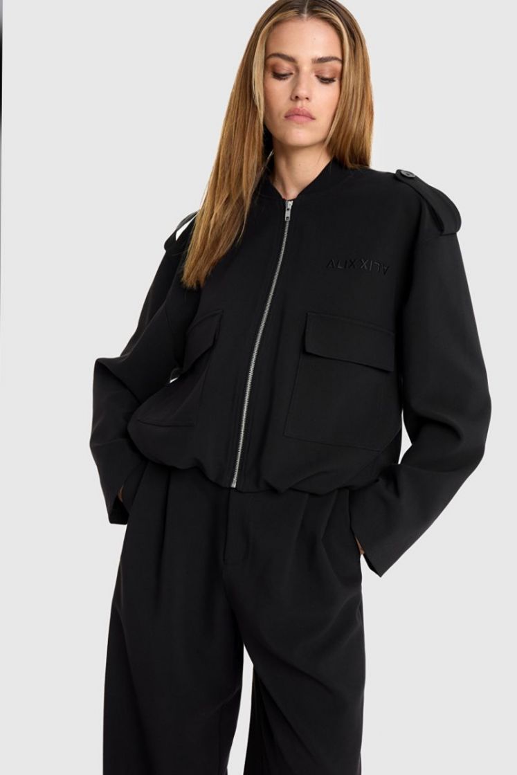 Woven Balloon Jacket black