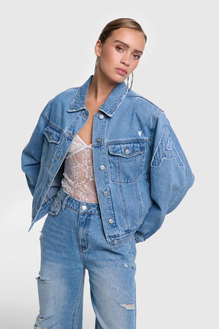 denim patch jacket denim blue 
