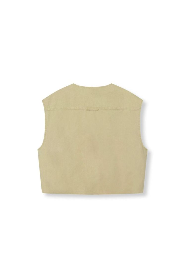 Woven Sleeveless Cargo Gilet N sand