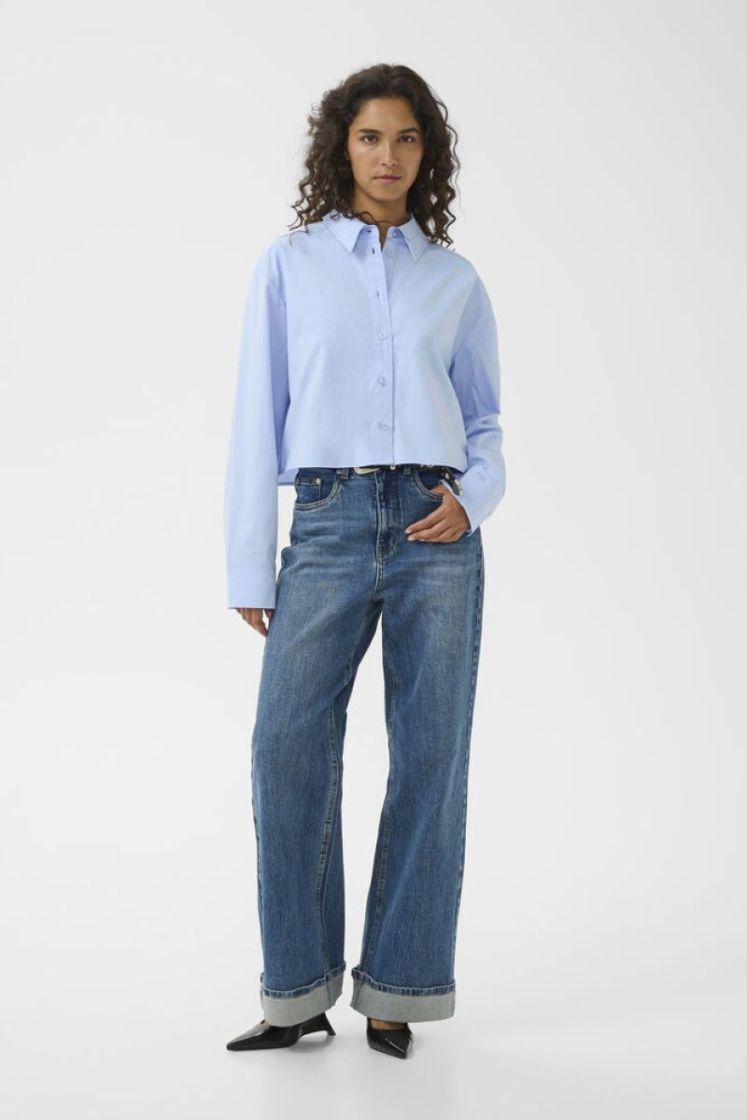 GZyork short shirt chambray blue